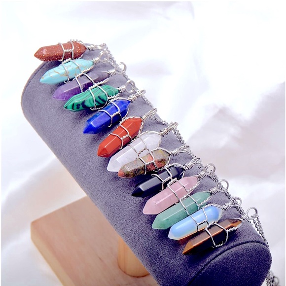 NEW: Soul Embellishment’s Silver Natural Healing Crystals 23” Silver Necklaces - Picture 8 of 16